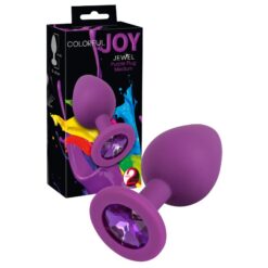 Πρωκτική Σφήνα με Κρύσταλλο "Colorful Joy Jewel Medium" 8cm Μωβ