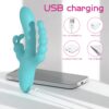 Δονητής Rabbit 3 σε 1 Flirt Vibrator Green 21.6 cm
