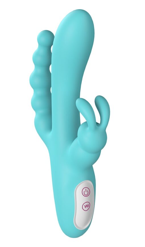 Δονητής Rabbit 3 σε 1 Flirt Vibrator Green 21.6 cm