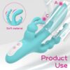 Δονητής Rabbit 3 σε 1 Flirt Vibrator Green 21.6 cm