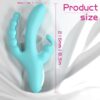 Δονητής Rabbit 3 σε 1 Flirt Vibrator Green 21.6 cm