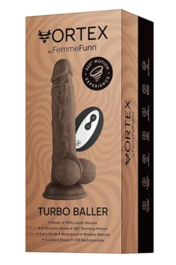 Alternative view of Realistic Vibrator Vortex Turbo Baller Brown