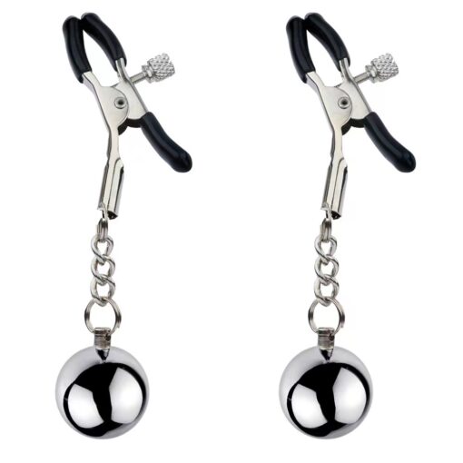 Σφιγκτήρες θηλών Nipple Clamps with Beads Silver/Black