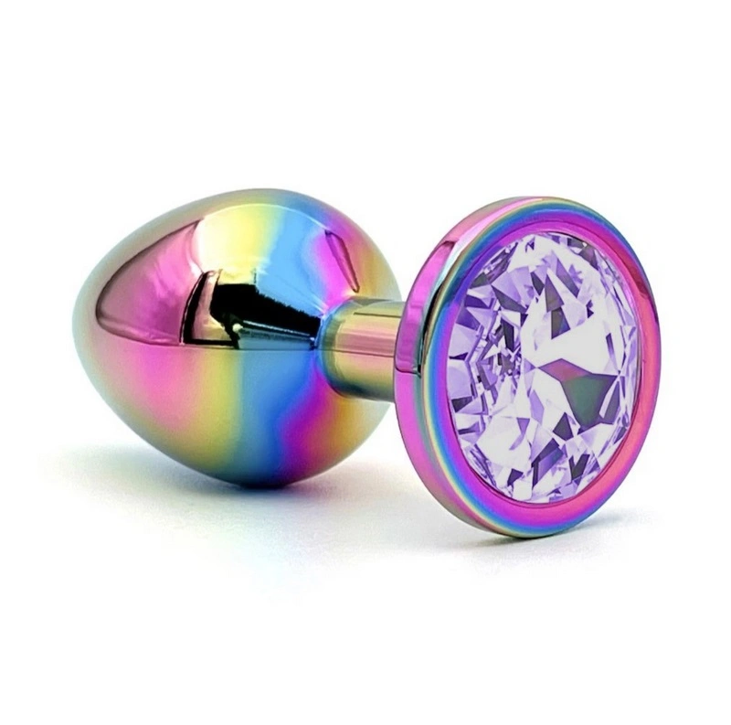 Metal Anal Plug Multicolor Crystal