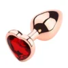Σφήνα Πρωκτική Anal Plug Brilliant Anal Plug Large Rose Gold Red Stone