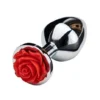 Σφήνα Πρωκτική Anal Plug Rose Pleasure Large Silver/Red