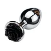 Σφήνα Πρωκτική Τριαντάφυλλο Anal Plug Rose Pleasure Large Silver/Black