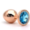 Σφήνα Πρωκτική Anal Plug Charm Small Rose Gold Blue Crystal