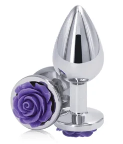 Σφήνα Πρωκτική Anal Plug Rose Pleasure Large Silver/Purple