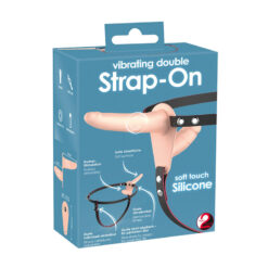 Vibrating Double Strap-On Διπλό Στραπ-ον 15,7 cm