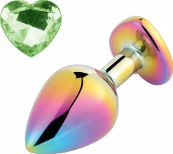 Anal Plug Rainbow Buttplug Small Heart Shape Green