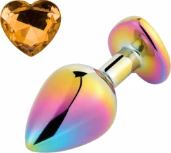 Anal Plug Rainbow Buttplug Small Heart Shape