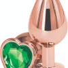 Brilliant Anal Plug Small Rose Gold Green Stone