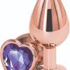 Brilliant Anal Plug Small Rose Gold Purple Stone