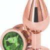 Dop Anal Plug Small Rose Gold Green Stone