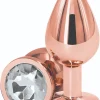 Dop Anal Plug Small Rose Gold Metal Stone