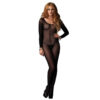 Ολόσωμο Sheer Long Sleeves Bodystocking One Size Black