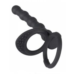 Πρωκτικές Χάντρες με Δαχτυλίδι You2Toys Black Velvets Cock & Ball Ring Black 12,5cm Μαύρες