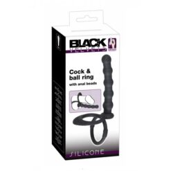Πρωκτικές Χάντρες με Δαχτυλίδι You2Toys Black Velvets Cock & Ball Ring Black 12,5cm Μαύρες