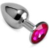 Πρωκτική Σφήνα Lovetoy Rosebud Classic Metal Plug S Fuchsia 7cm Ασημί - Φούξια