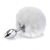 Πρωκτική Σφήνα Zenn Deluxe Fluffy Bunny Tail 14cm White