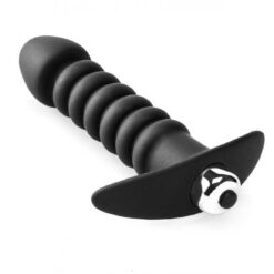 Πρωκτική Σφήνα Zenn Premium Ribbed Butt Plug with Strong Vibrating Bullet 13cm