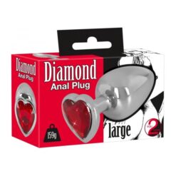 Σφήνα Πρωκτική Μεταλλική με Κρύσταλλο Diamond Anal Plug 9.4cm Ασημί